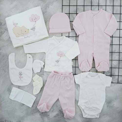 BEBİTOF 10117 KUTUP AYISI VE KUŞ 10 LU ZIBIN SET - PEMBE