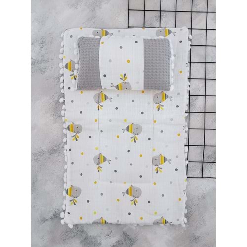 SLEEPY BABY 20245 BALİNA WAFFLE MÜSLİN ALTAÇMA - GRİ