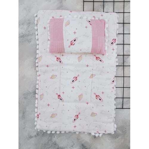 SLEEPY BABY 20245 UZAY WAFFLE MÜSLİN ALTAÇMA - PEMBE