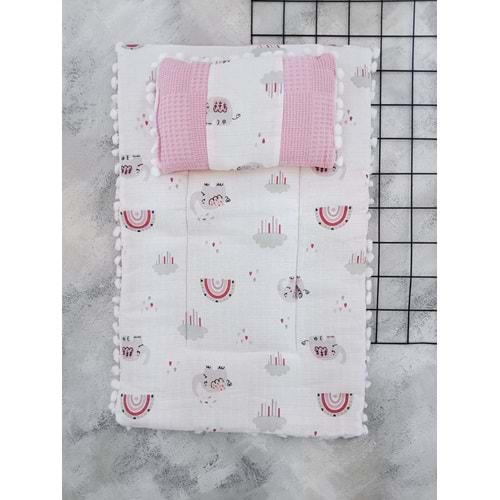 SLEEPY BABY 20245 FİL WAFFLE MÜSLİN ALTAÇMA - PEMBE