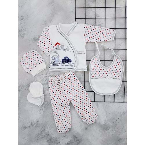 BOMBİNO 007 ARABA NAKIŞLI 5 Lİ ZIBIN SET - LACİ