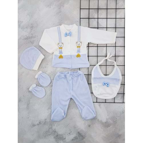 BOMBİNO 106 PAPYONLU 5 Lİ ZIBIN SET - MAVİ