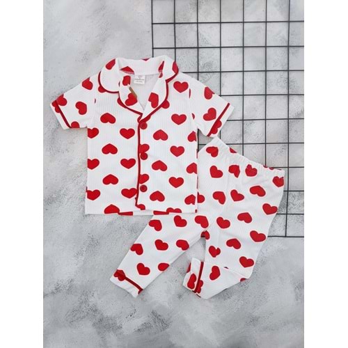 MİNİ LOVE 8316 KALP BASKILI PİJAMA TAKIM