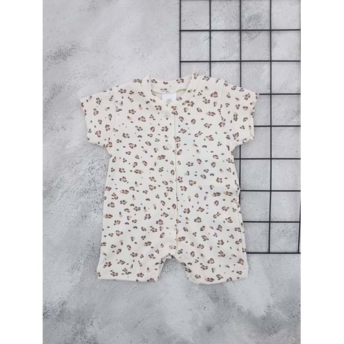 MİNİ LOVE 8386 LEOPAR BASKILI KISA TULUM