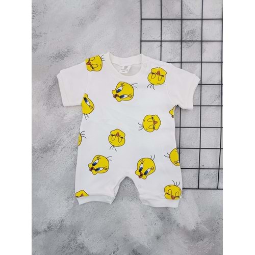 MİNİ LOVE 8399 TWEETY BASKILI KISA TULUM