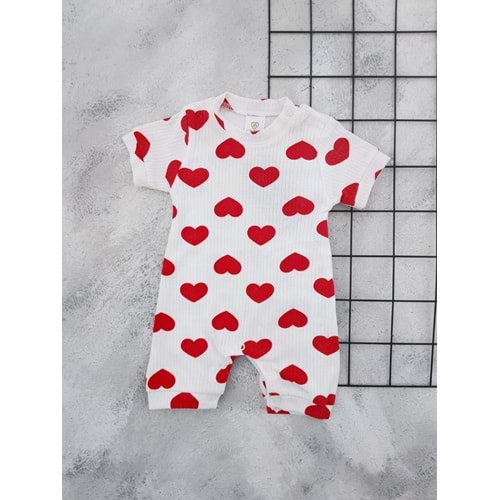 MİNİ LOVE 8388 KALP BASKILI KISA TULUM