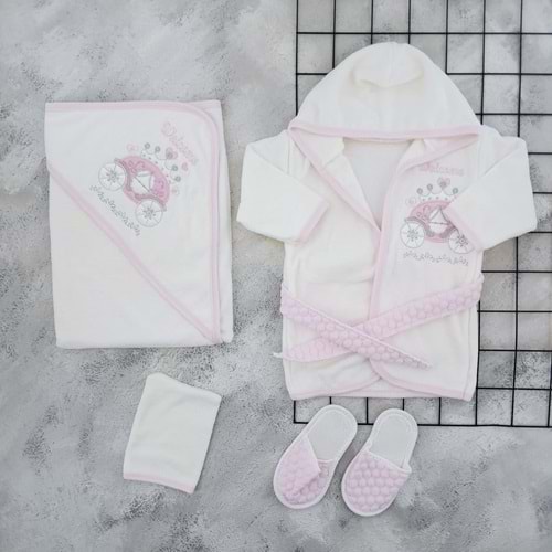CONCON PRİNCESS ARABA BORNOZ SETİ PEMBE