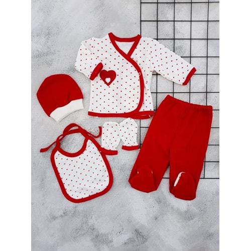 CONCON 5037 SÜZENE KALP 5 Lİ ZIBIN SET - KIRMIZI
