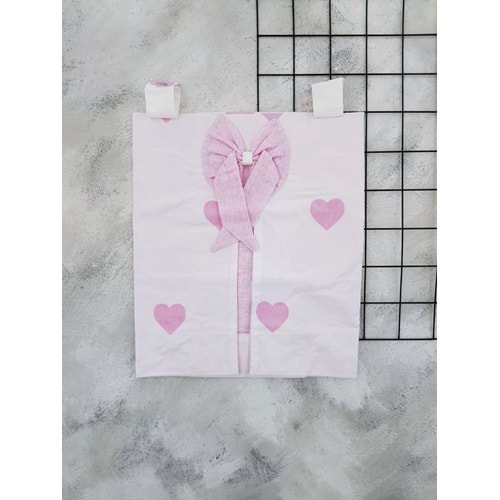 ARMONİ PUSET ÖRTÜSÜ KALPLİ PEMBE