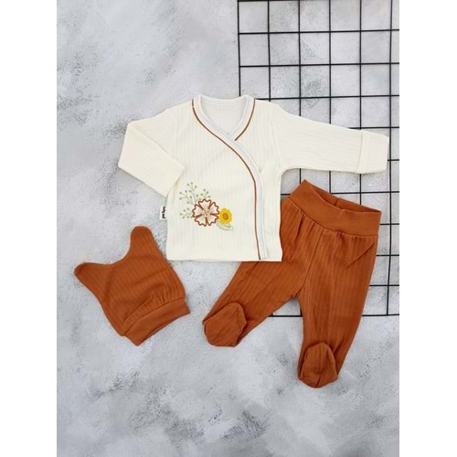 BABYCAN 9426 ÇİÇEK NAKIŞLI 3 LÜ ZIBIN TAKIM