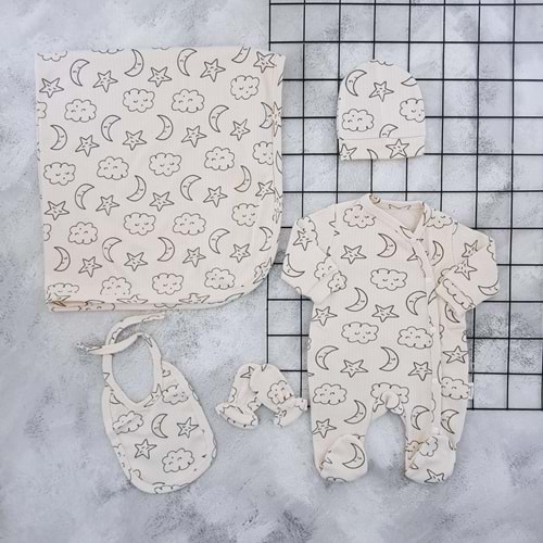 COŞAY BABY 25209 YILDIZ AY BULUT 5 Lİ TULUM SET