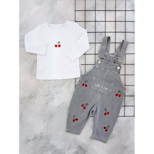 BABY BUU 0320 KİRAZ NAKIŞLI KOT SALOPET