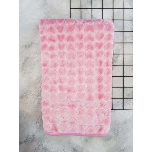 BAHAR KALP DESEN BATTANİYE 100*120 - PEMBE