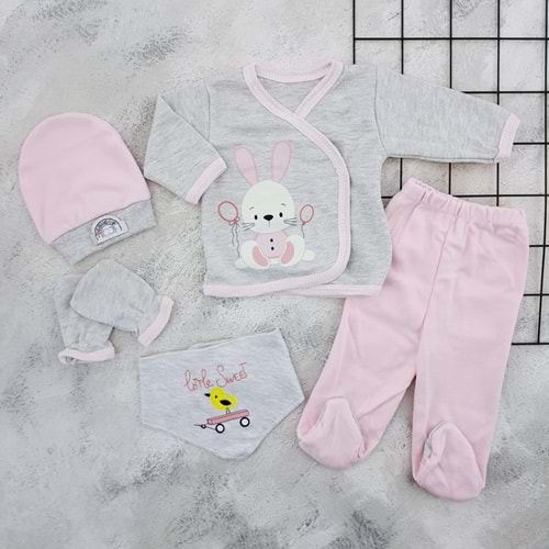 CONCON 547 TAVŞAN 5 Lİ ZIBIN SET - PEMBE