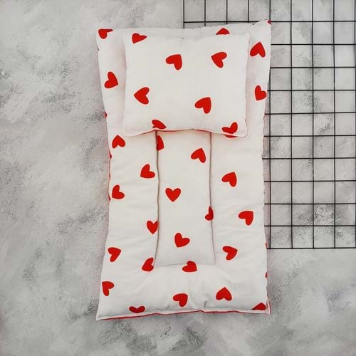 ARMONİ KALPLİ MİNDER YASTIK - KIRMIZI