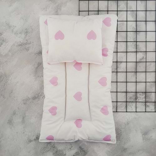 ARMONİ KALPLİ MİNDER YASTIK - PEMBE