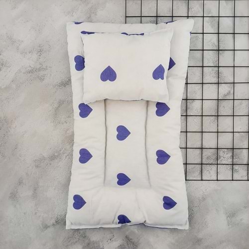 ARMONİ KALPLİ MİNDER YASTIK - MAVİ