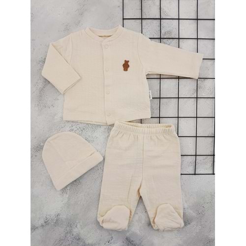 BEBİTOF 80152 AYI ARMALI 3 LÜ TAKIM