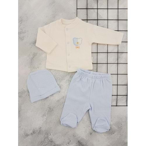 BEBİTOF 80164 AYICIK NAKIŞLI 3 LÜ TAKIM