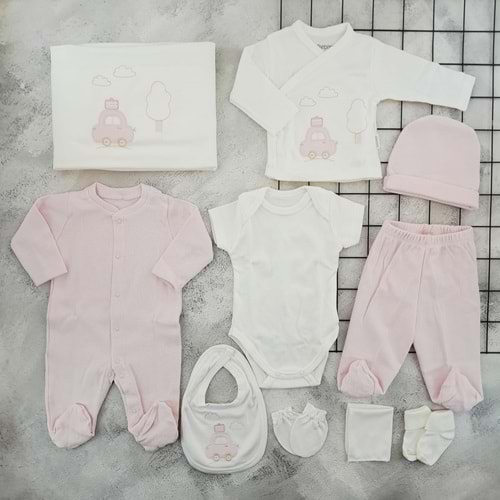 BEBİTOF 10109 BAVULLU ARABA 10 LU ZIBIN SET - PEMBE