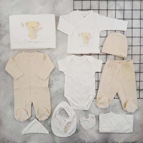 BEBİTOF 10099 SARILAN AYICIK 10 LU ZIBIN SET - BEJ