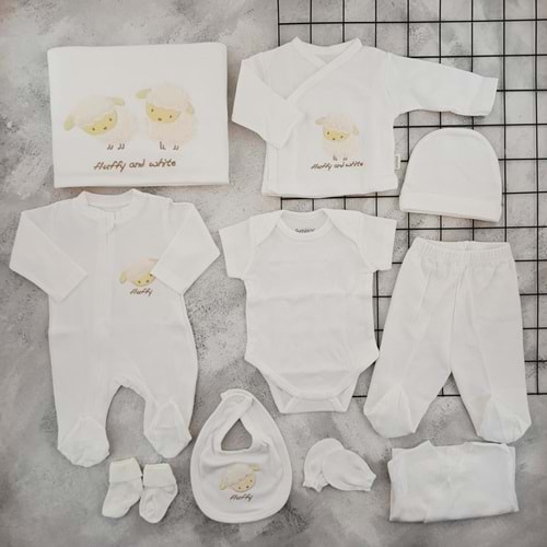 BEBİTOF 10120 SEVİMLİ KUZU 10 LU ZIBIN SET - EKRU
