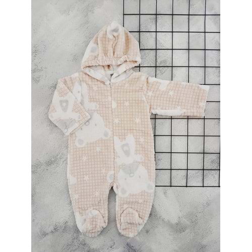 BEBİTOF 70324 AYICIK DESEN PATİKLİ KADİFE TULUM