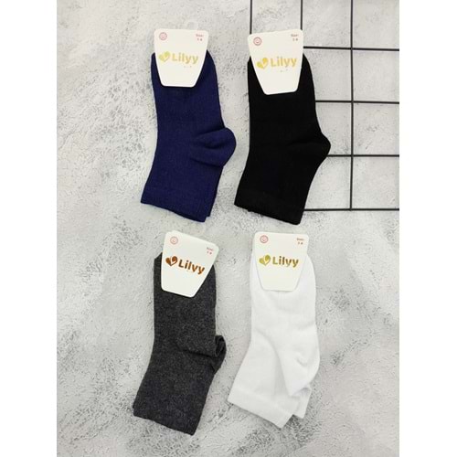 LİLYY 605 DÜZ RENK 4 LÜ MEVSİMLİK ÇORAP SET