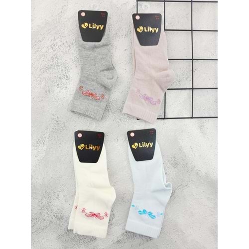 LİLYY 607 KELEBEK 4 LÜ MEVSİMLİK ÇORAP SET