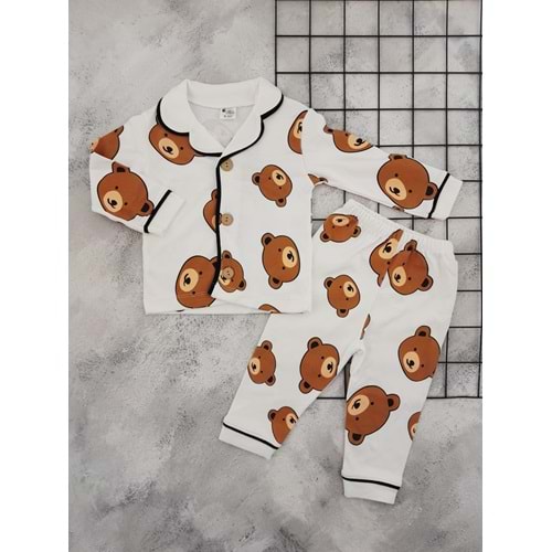 MİNİLOVE 5787 AYICIK BASKILI PİJAMA TAKIM