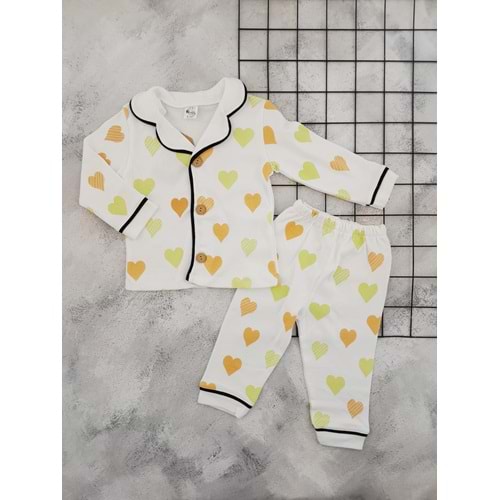 MİNİLOVE 8251 KALP BASKILI PİJAMA TAKIM