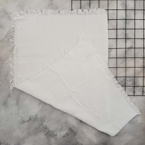 PÜSKÜLLÜ MÜSLİN BATTANİYE - BEYAZ