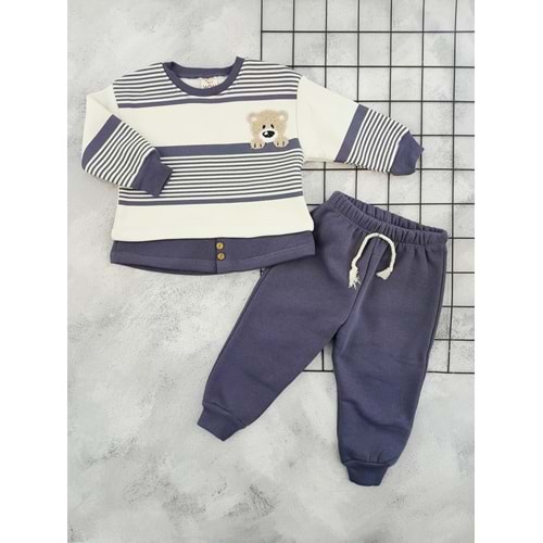 WOW 1068 AYICIK NAKIŞLI ÇİZGİLİ 3 İP TAKIM