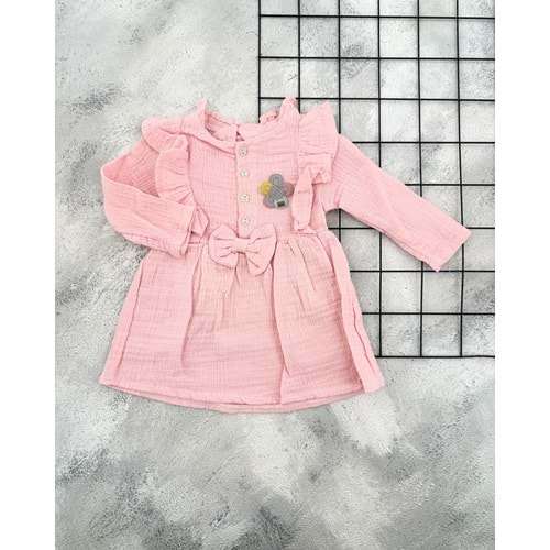 BG 5802 FIRFIRLI MÜSLİN ELBİSE