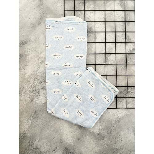 GONCA RAPORLU ÇİFT KAT BEBEK BATTANİYESİ 85*95 BULUT