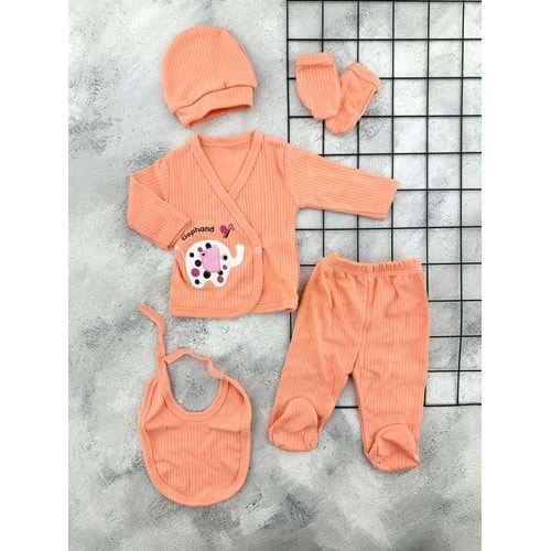 MİNİK 1002 FİL NAKIŞLI 5 Lİ ZIBIN SET