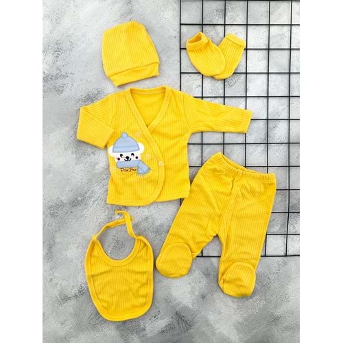 MİNİK 1010 ATKILI AYI NAKIŞ 5 Lİ ZIBIN SET