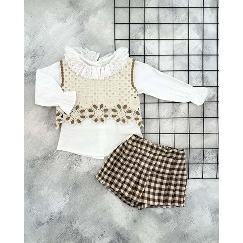 LUMİA 4116 ÇİÇEKLİ EKOSE ŞORT ETEK TAKIM