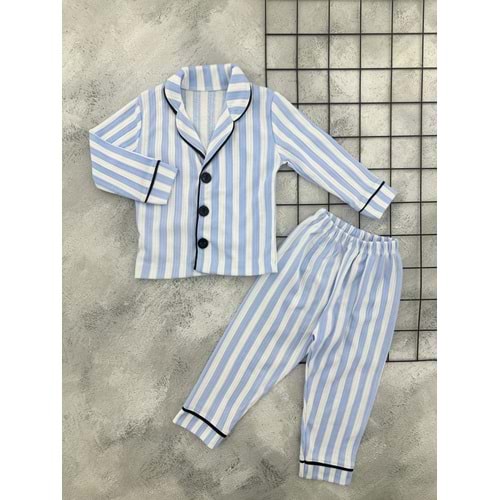 POLİFON 4024 ÇİZGİLİ YAKALI PİJAMA TAKIM