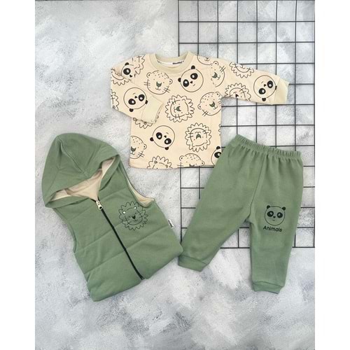 MİNİTİX 25433 ASLAN BASKILI YELEK TAKIM