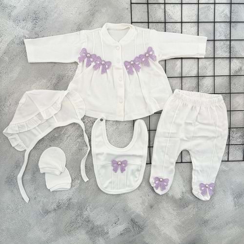 BABY ZUHU 0973 İNCİLİ FİYONK 5 Lİ ZIBIN SET