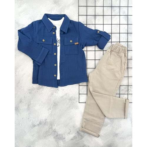 ECOO 3725 MÜSLİN GÖMLEK TAKIM