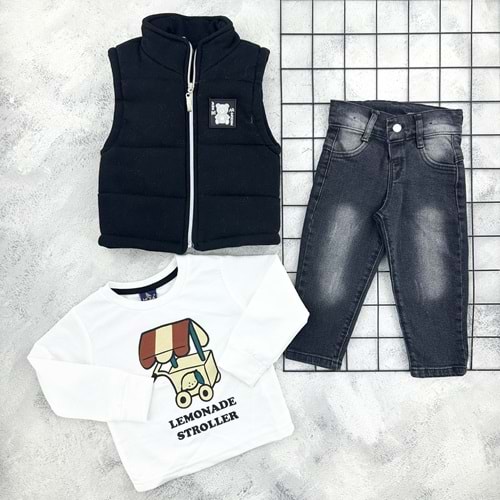 HOLA 80280 NEW BEAR YELEKLİ 3 LÜ TAKIM