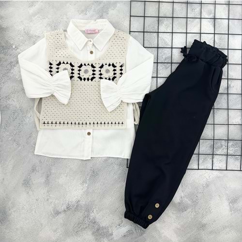 TİWİDO 2807 PAPATYA NAKIŞLI 3 LÜ TAKIM