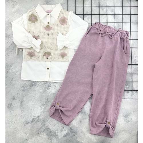 TİWİDO 2816 PAPATYA NAKIŞLI 3 LÜ TAKIM