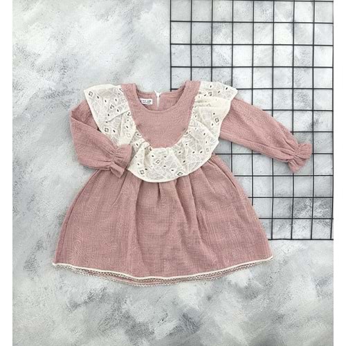 PERRY 6233 DANTEL DESENLİ MÜSLİN ELBİSE