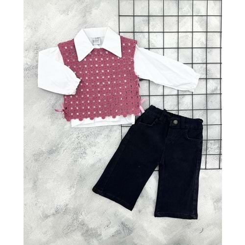 NAZAR 26108 GÖMLEKLİ ÖRME SÜVETER 3 LÜ TAKIM