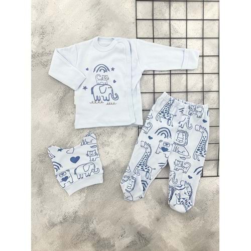 BABYCAN 9437 FİLLİ KEDİ NAKIŞLI ZIBIN TAKIM