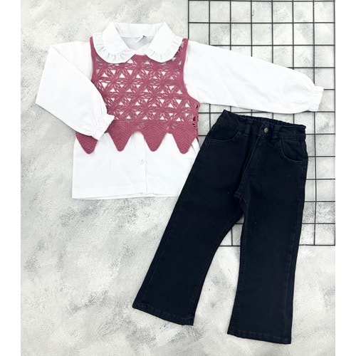 NAZAR 26109 PAPATYA ÖRME SÜVETER KOT TAKIM