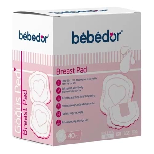 BEBEDOR GÖĞÜS PEDİ 40LI
